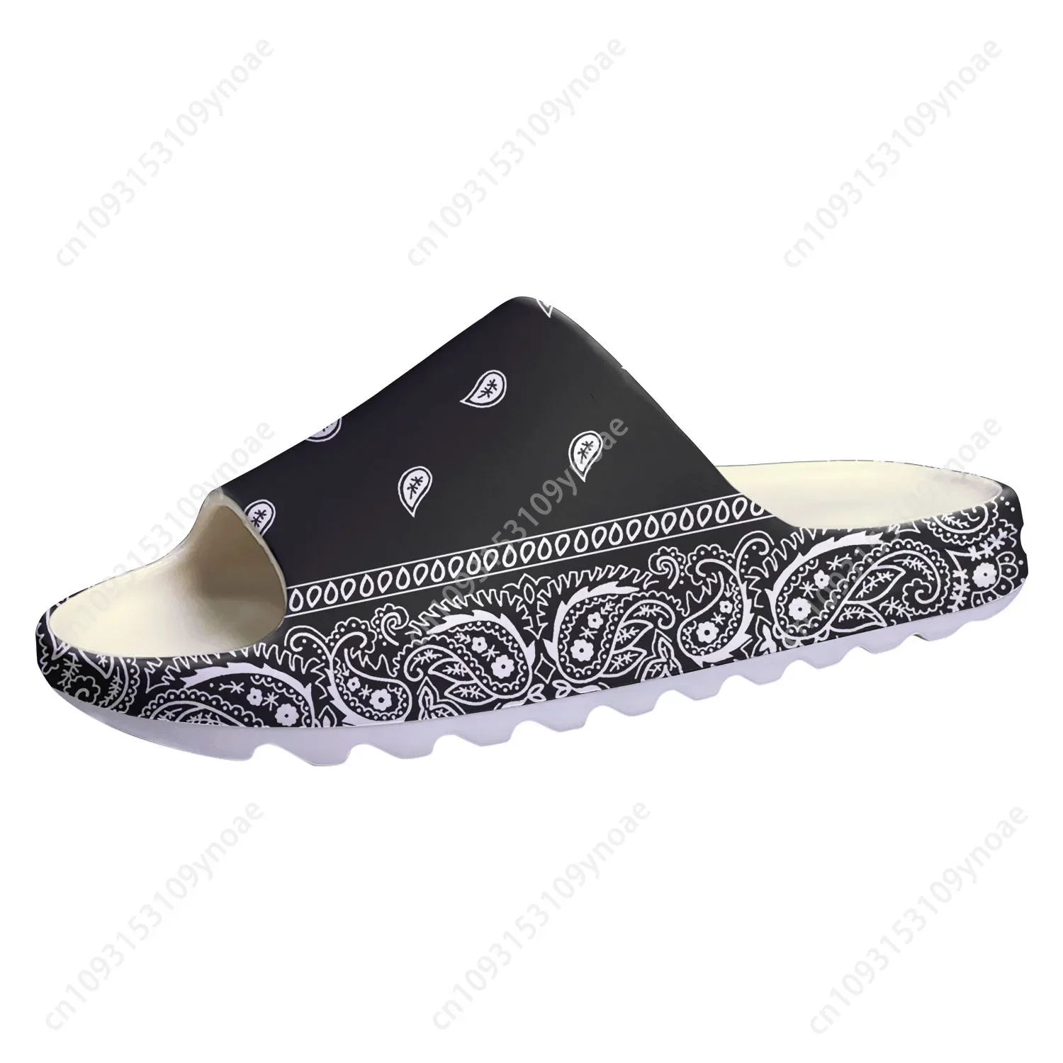 Bandana Blank White - バンダナペイズリーソフトソールスリッパホームクロッグブラックホワイトブルーステップオンウォーターシューズメンズレディースティーンエイジャーステップインカスタムサンダル