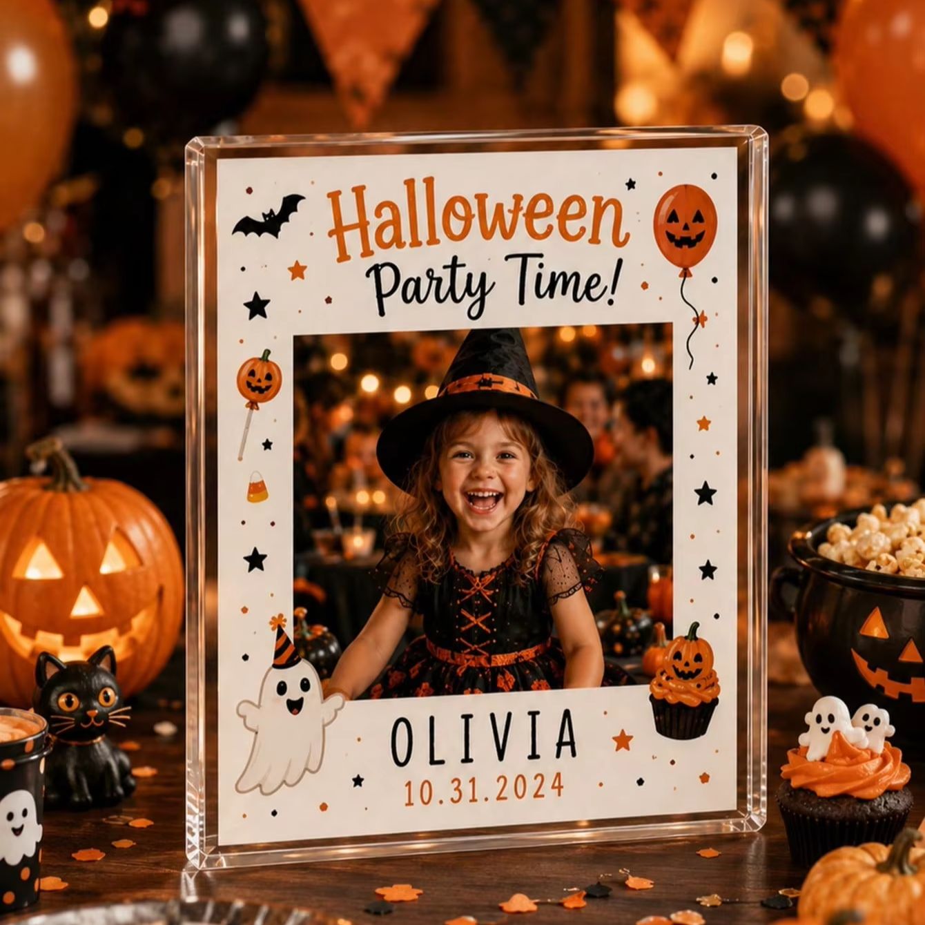 カスタムハロウィンアクリルフォトブロック、パーソナライズされ - Photo Acrylic Block のレビューと価格