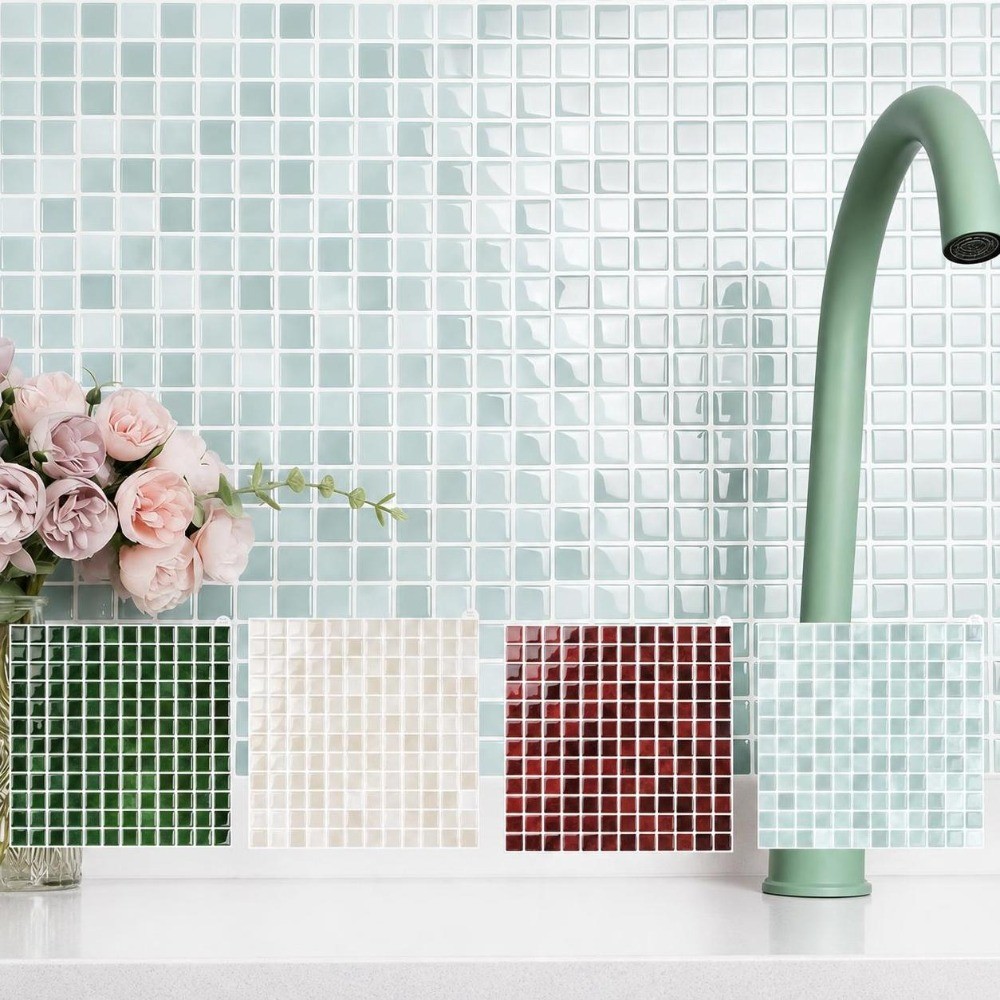 自己粘着性ウォールタイルステッカー 防水セラミック調 キッチ - Ceramic Tile Blank のレビューと価格
