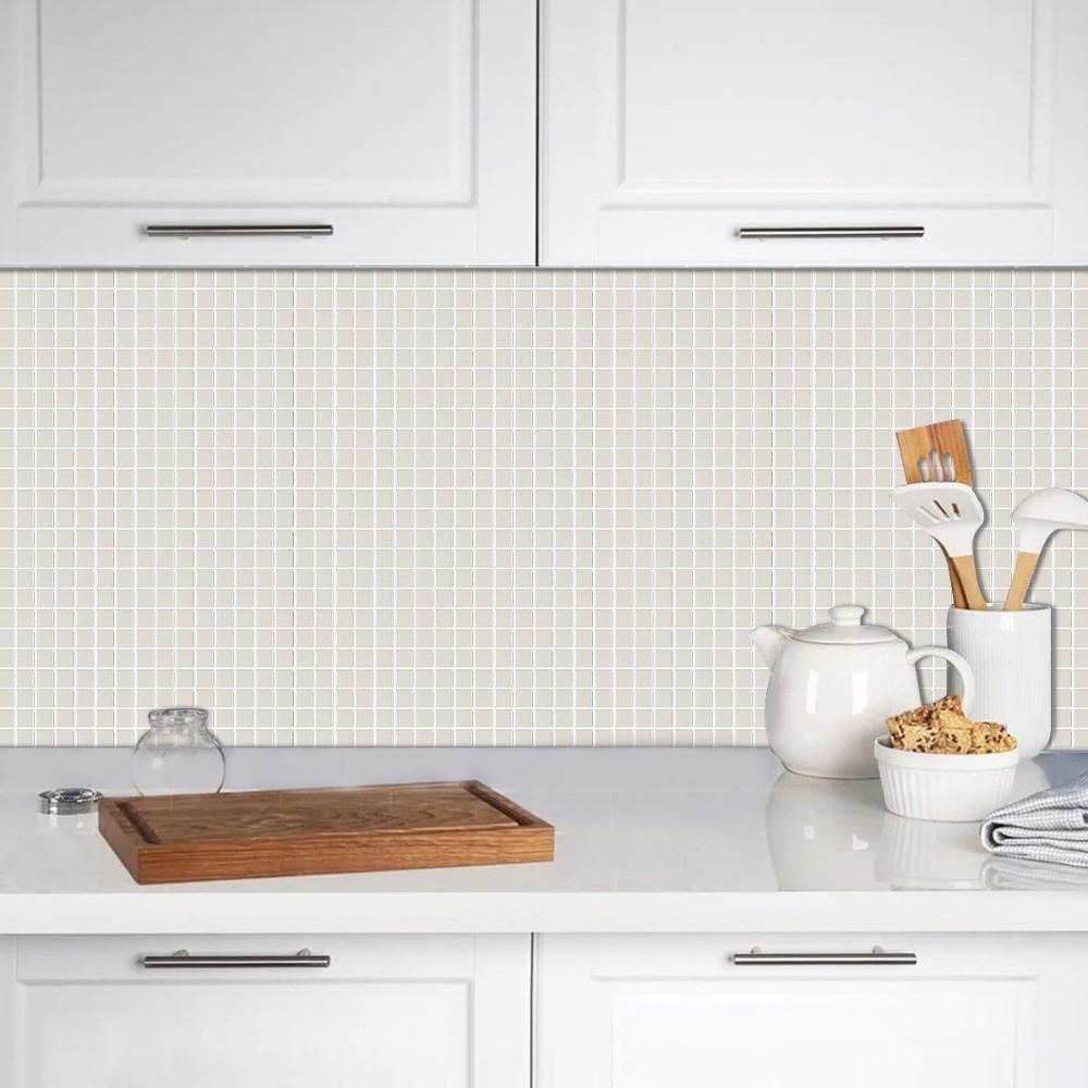 自己粘着性ウォールタイルステッカー 防水セラミック調 キッチ - Ceramic Tile Blank のレビューと価格