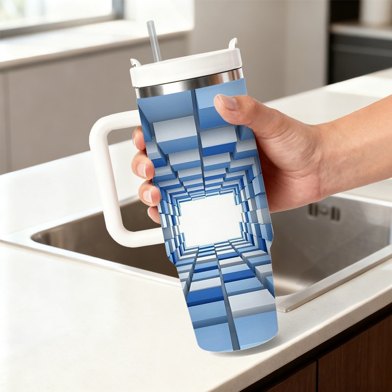 40オンス ステンレス製二重壁断熱タンブラー、ハンドルとスト - Sublimation Mug White のレビューと価格
